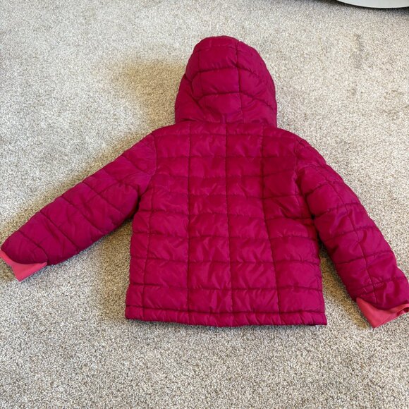 Kids Quilted Puffer Jacket Pink Size 4T Hooded Soft Warm - Picture 13 of 13